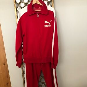 RARE Vintage Puma Tracksuit red/white